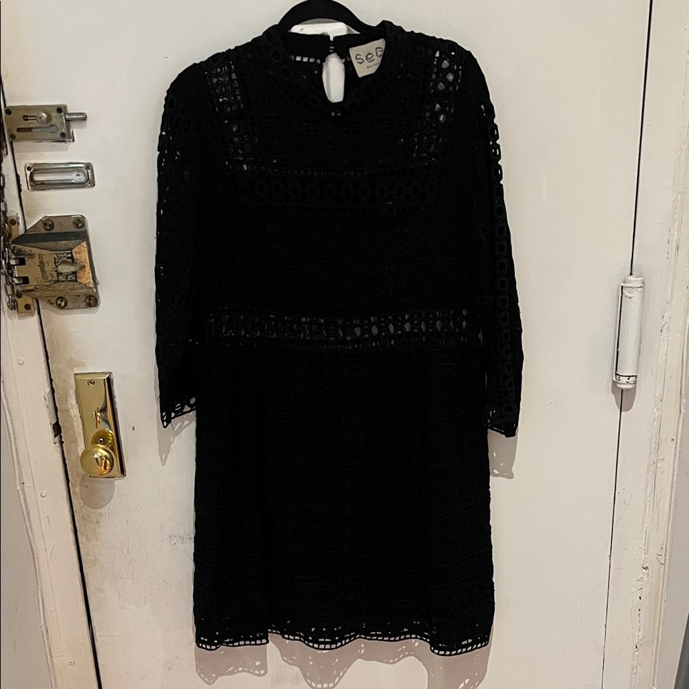 Sea New York Black Crochet Dress